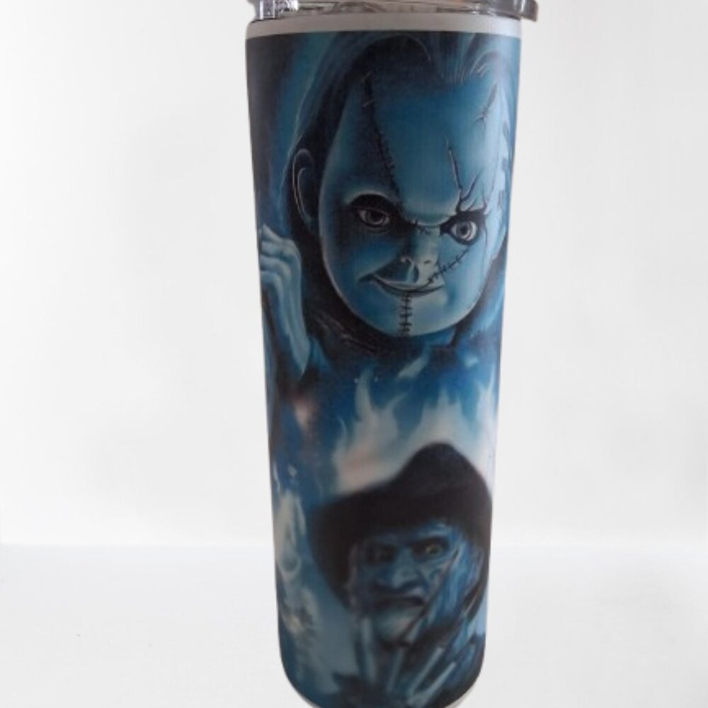 Freddy Krueger Horror Tumbler Travel Mug 20oz Glow In The Dark